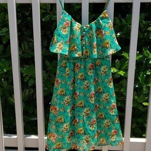 XIHILERATION Sundress Small Teal/Green  Floral EUC